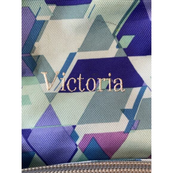 LL Bean Big Kids Fresh Mint Prism Deluxe Bookbag 37L Backpack Monogram VICTORIA - Picture 6 of 11